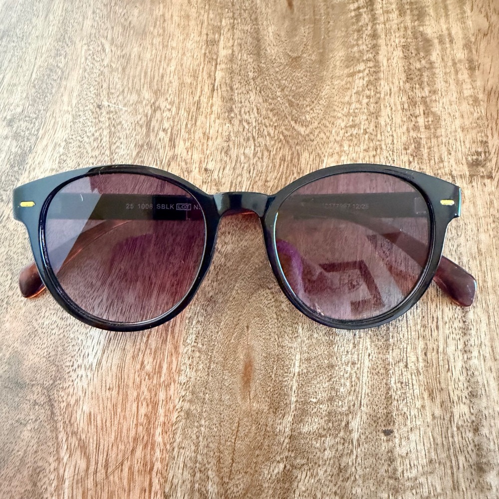 Round Sunglasses OS Black Tortoise Retro Chic Panto Fashion UV Protection Unisex